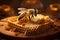 Buzzing Bees inside a hive. Generate Ai