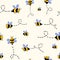 Buzzing Bees seamless repeat pattern