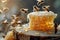 Buzzing bounty - bees hive honey jar honeycomb - indulging in the sweet rewards of nature's labor, from bees