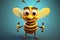 Buzzing Charm 3D Cartoon Bee Character. AI