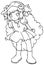 BW - Manga Kid with a Sheep Costume