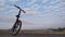 Bycicle in the beach with blue sky background