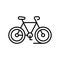 Bycicle trip line icon, concept sign, outline vector illustration, linear symbol.