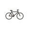 Bycicle vector thin line icon. Outline illustration of a bike