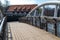 Bydgoszcz, kujawsko-pomorskie / Poland - April, 4, 2019: Bridge of lovers over the river in Central Europe. Footbridge over a