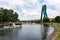 Bydgoszcz, kujawskopomorskie / Poland - June 27, 2019: Modern bridge over the Brda river in Bydgoszcz. Road crossing in central