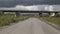 Bypass asphalt road and railway bridge. Town outskirts. Ust-Kamenogorsk, Kazakhstan