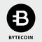 Bytecoin BCN criptocurrency black and white vector logo
