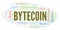 Bytecoin cryptocurrency coin word cloud.