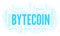 Bytecoin cryptocurrency coin word cloud.