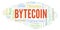 Bytecoin cryptocurrency coin word cloud.