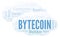 Bytecoin cryptocurrency coin word cloud.