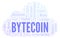 Bytecoin cryptocurrency coin word cloud.