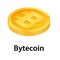 Bytecoin icon, isometric style
