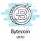Bytecoin outline coin