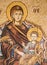 Byzantine mosaic of Madonna and Child, Preveli monastery, Crete island, Greece