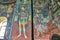 Byzantine wall paintings of saints inside Orthodox Church in Romania