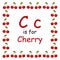 C alphabet is for Cherry fruits coloring colorful for childreen vector illustration design - worksheet for kindergarten