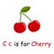 C alphabet is for Cherry fruits coloring colorful for childreen vector illustration design - worksheet for kindergarten