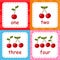 C alphabet is for Cherry fruits coloring colorful for childreen vector illustration design, worksheet for kindergarten with four t