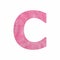 C capital letter - Pink plush texture