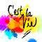 C`est la vie. lettering on colorful backgound