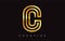 C Golden Gold Letter Modern Trendy Design Logo. Letter C Icon Logo with Modern Monogram
