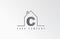 C home alphabet icon logo letter design. House  for a real estate company. Business identity with thin line contour