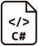 C# icon | Major programming language vector icon illustration