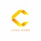 C LETTER FOLDS LOGO WITH YELLOW COLOR