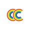 C Letter rainbow Template vector icon design