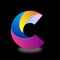 C, logo, English, beautiful, colorful.