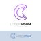 C logo with line design technology, simple style