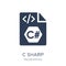 C sharp icon. Trendy flat vector C sharp icon on white background from Programming collection