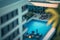 c-style footageSustainable luxury at Bokeh: Solar rooftop pool & bar, exquisite detail in Unreal Engine 5 footage