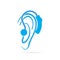 C00Wearing hearing aid blue icon, Hearing and ear icon