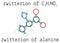 C3H7NO2 zwitterion of alanine amino acid molecule