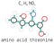 C4H9NO3 threonine amino acid molecule