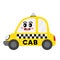 Cab transportation cartoon character side view vector illustration