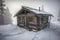 Cabane dans la neige. Generative AI