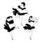 Cabaret dancer silhouettes set