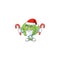 Cabbage Cartoon character in Santa Claus with candy