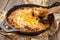 Cabbage casserole with beef, rice and cheese