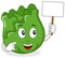 Cabbage Character Holding Blank Banner
