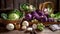 Cabbage of different varieties and types, flatlay vegetables, a banner filled with products