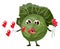 Cabbage holds a rose and sends kisses, illustration, vector