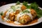 Cabbage rolls with meat and sour cream
