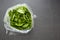Cabbage round fresh lettuce isolated on dark background with copy space. Salat lettuce. Healthy food