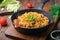 Cabbage with Wild Rice in a Skillet, Vegetarian Food