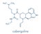 Cabergoline drug molecule. Used in Parkinson`s disease and other disease conditions. Skeletal formula.